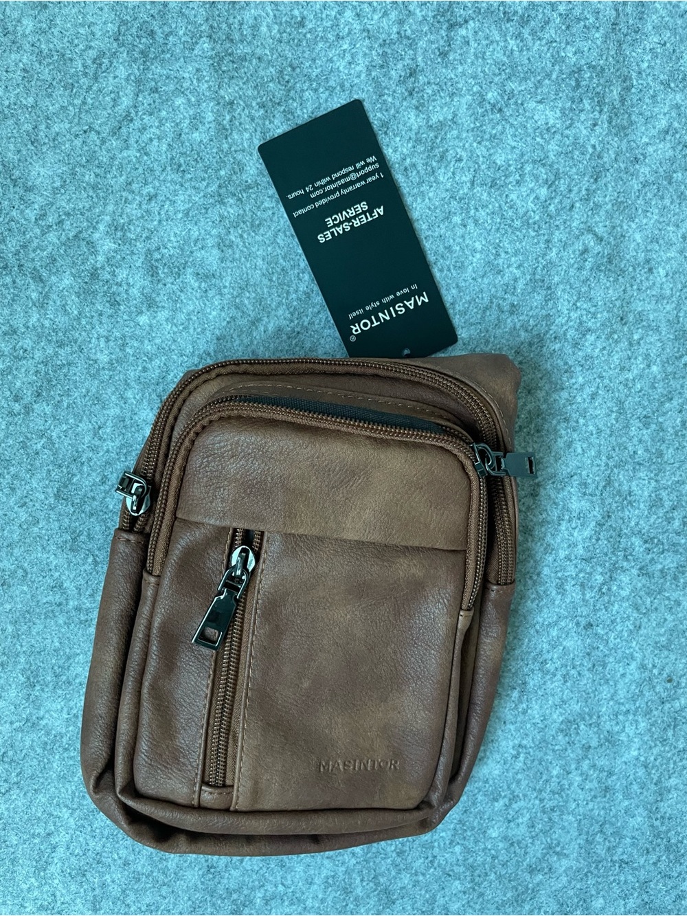 Masintor Brown Men's Crossbody Belt Bag